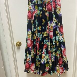 Olivia Rae Floral A-Line Skirt - Black with Multicolor Blooms